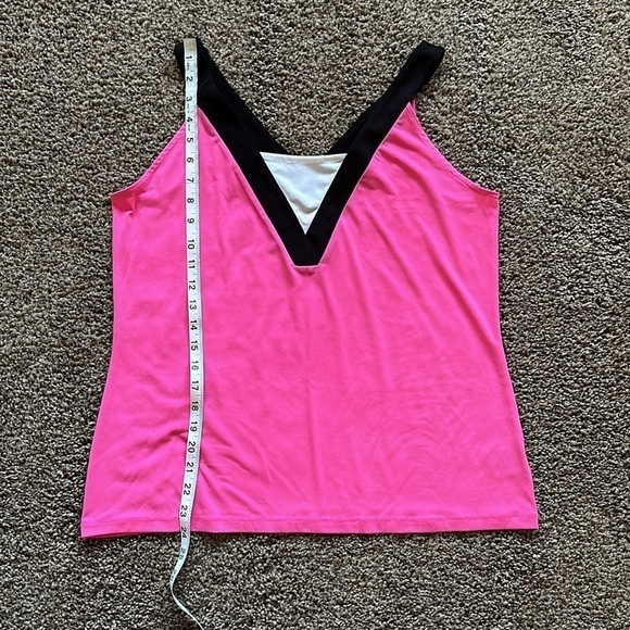 Worthington v-neck/back tank blouse pink black large - Picture 6 of 6